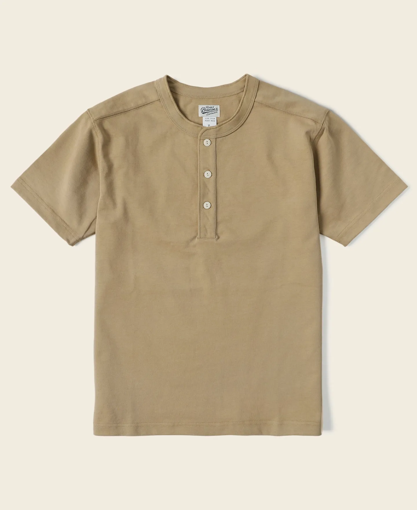Bronson Mfg 10.6 oz Cotton Short Sleeve Henley T-Shirt -> Short Sleeve T-Shirts|Henleys