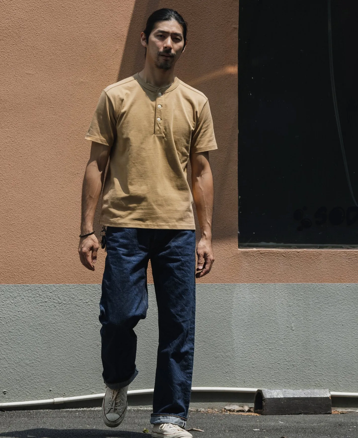 Bronson Mfg 10.6 oz Cotton Short Sleeve Henley T-Shirt -> Short Sleeve T-Shirts|Henleys