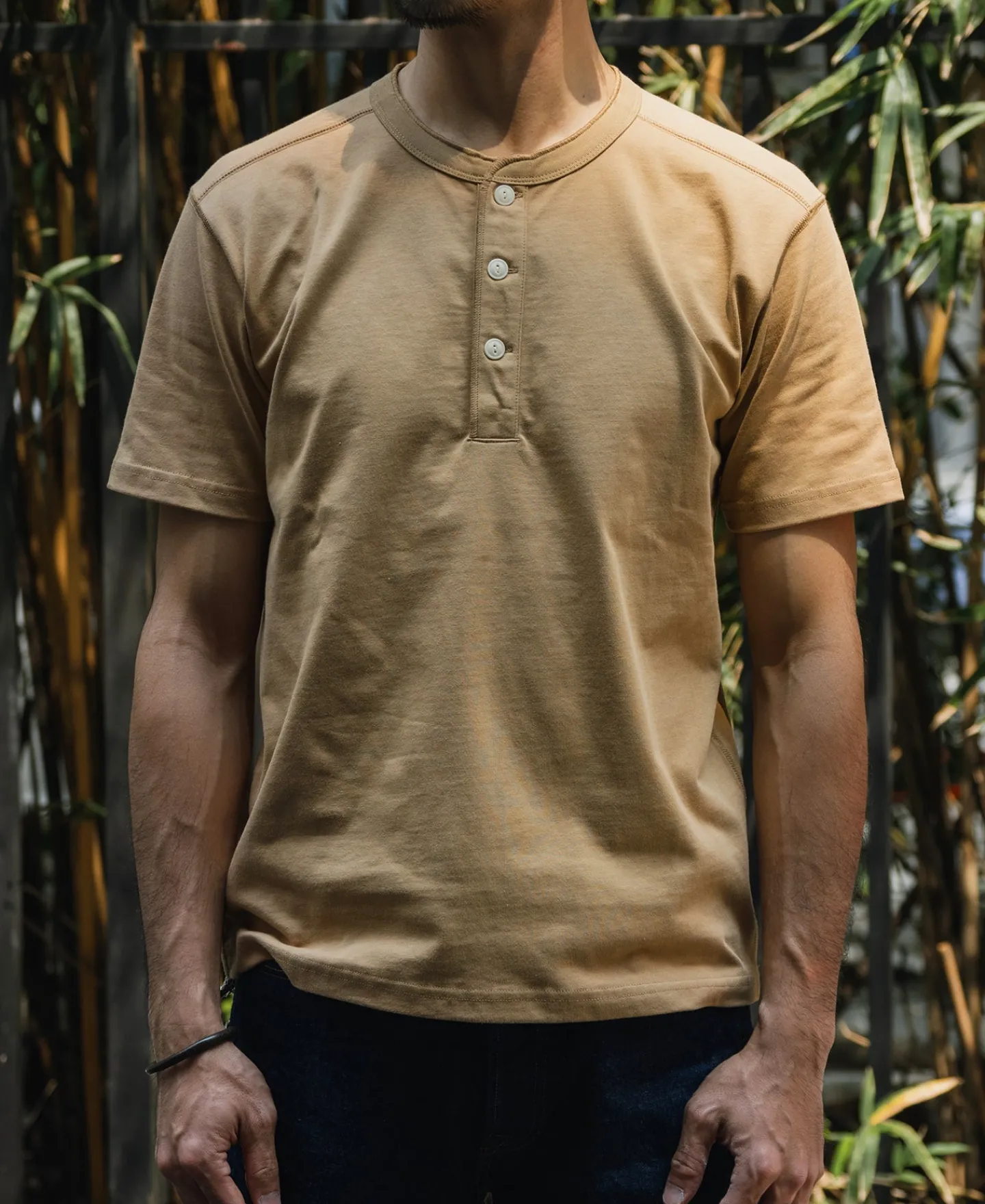 Bronson Mfg 10.6 oz Cotton Short Sleeve Henley T-Shirt -> Short Sleeve T-Shirts|Henleys