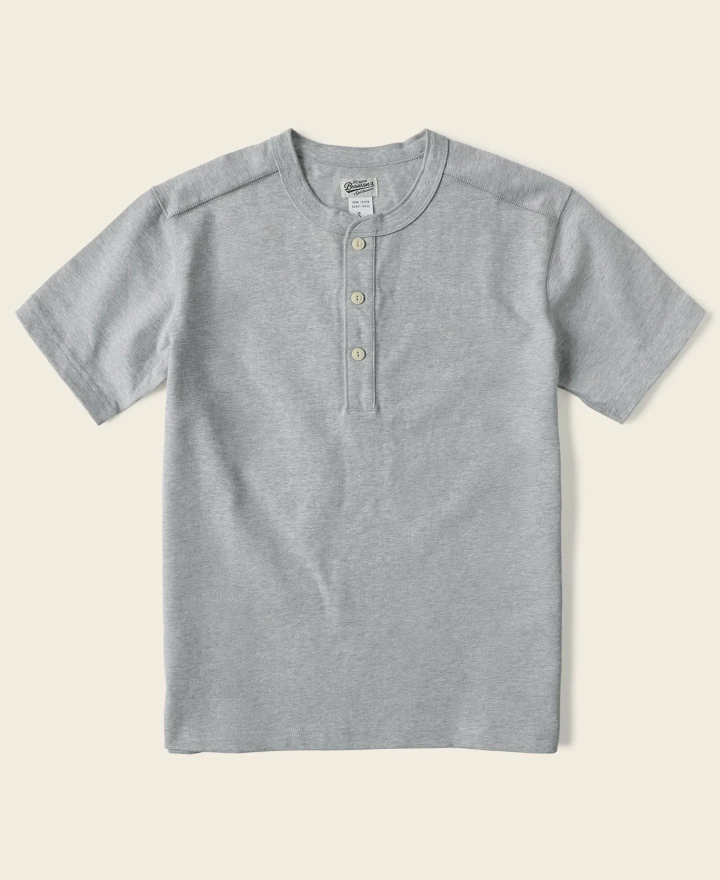 Bronson Mfg 10.6 oz Cotton Short Sleeve Henley T-Shirt -> Short Sleeve T-Shirts|Henleys