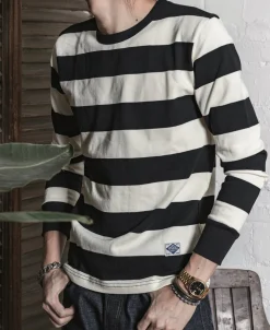 Bronson Mfg 9 oz Wide Striped Long Sleeve T-Shirt><noscript><img width=