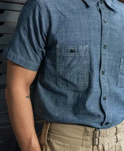Bronson Mfg 1943 Slub Cotton Chambray Work Shirt><noscript><img width=