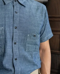 Bronson Mfg 1943 Slub Cotton Chambray Work Shirt><noscript><img width=