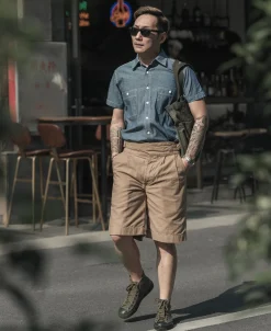 Bronson Mfg Chambray Short Sleeve Work Shirt><noscript><img width=