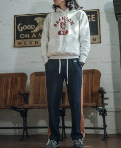 Bronson Mfg Classic Straight-Leg Striped Logo-Embroidered Cotton-Terry Sweatpants -><noscript><img width=