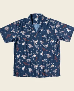 Bronson Mfg Cowboy Symbols Pattern Cuban Collar Shirt -> Short Sleeve Shirts