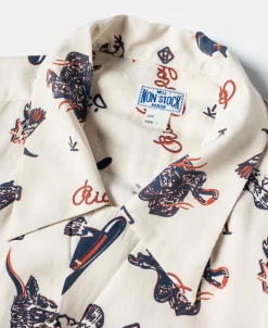 Bronson Mfg Cowboy Symbols Pattern Cuban Collar Shirt -><noscript><img width=