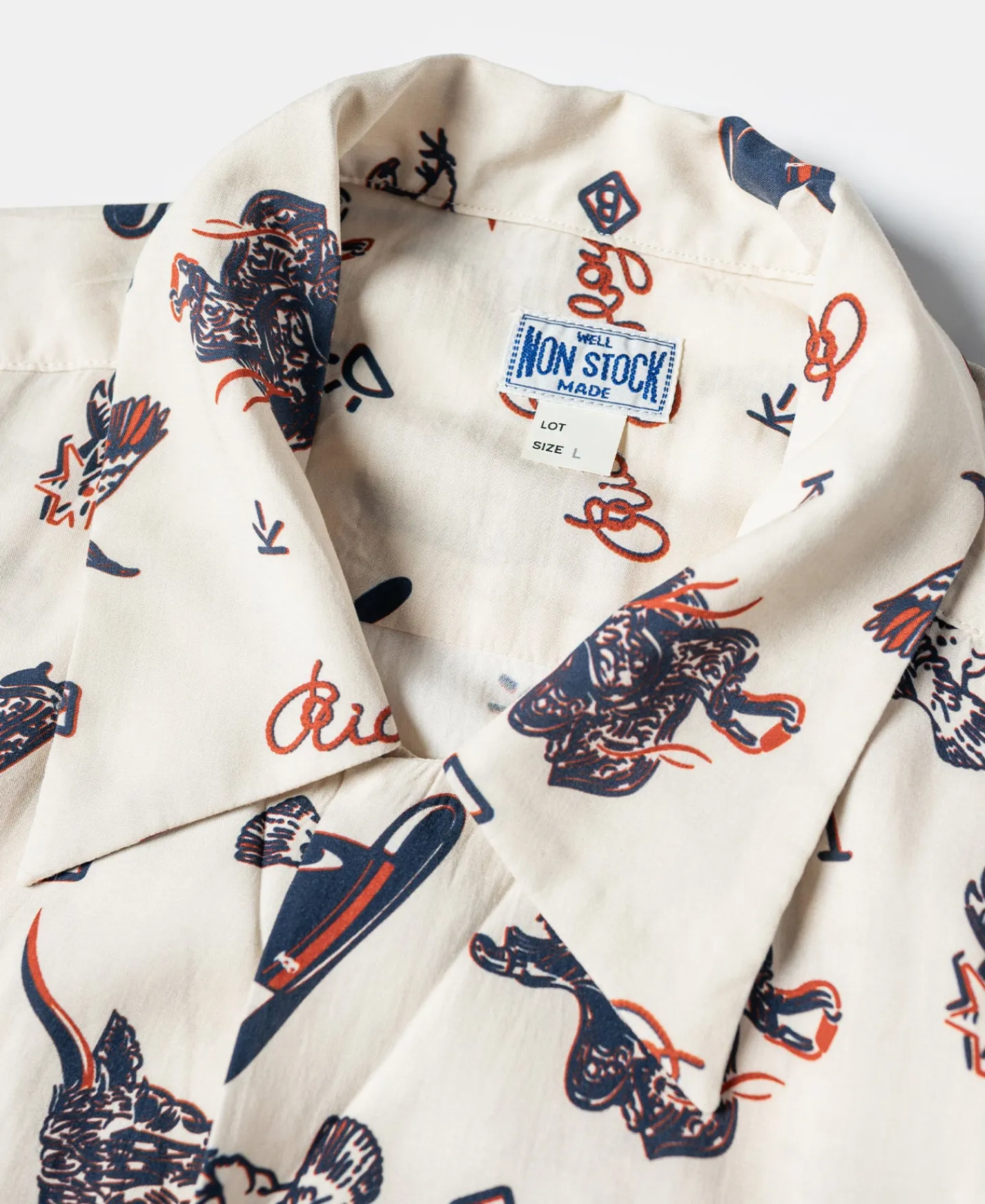 Bronson Mfg Cowboy Symbols Pattern Cuban Collar Shirt -> Short Sleeve Shirts
