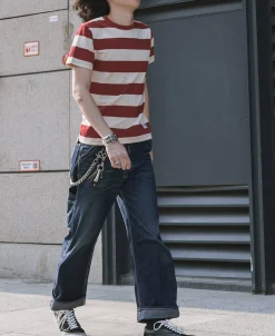 Bronson Mfg Heavyweight Cotton Wide Striped T-Shirt -><noscript><img width=