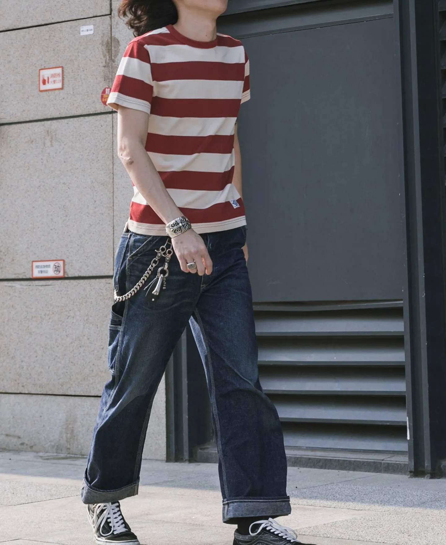 Bronson Mfg Heavyweight Cotton Wide Striped T-Shirt -> Short Sleeve T-Shirts
