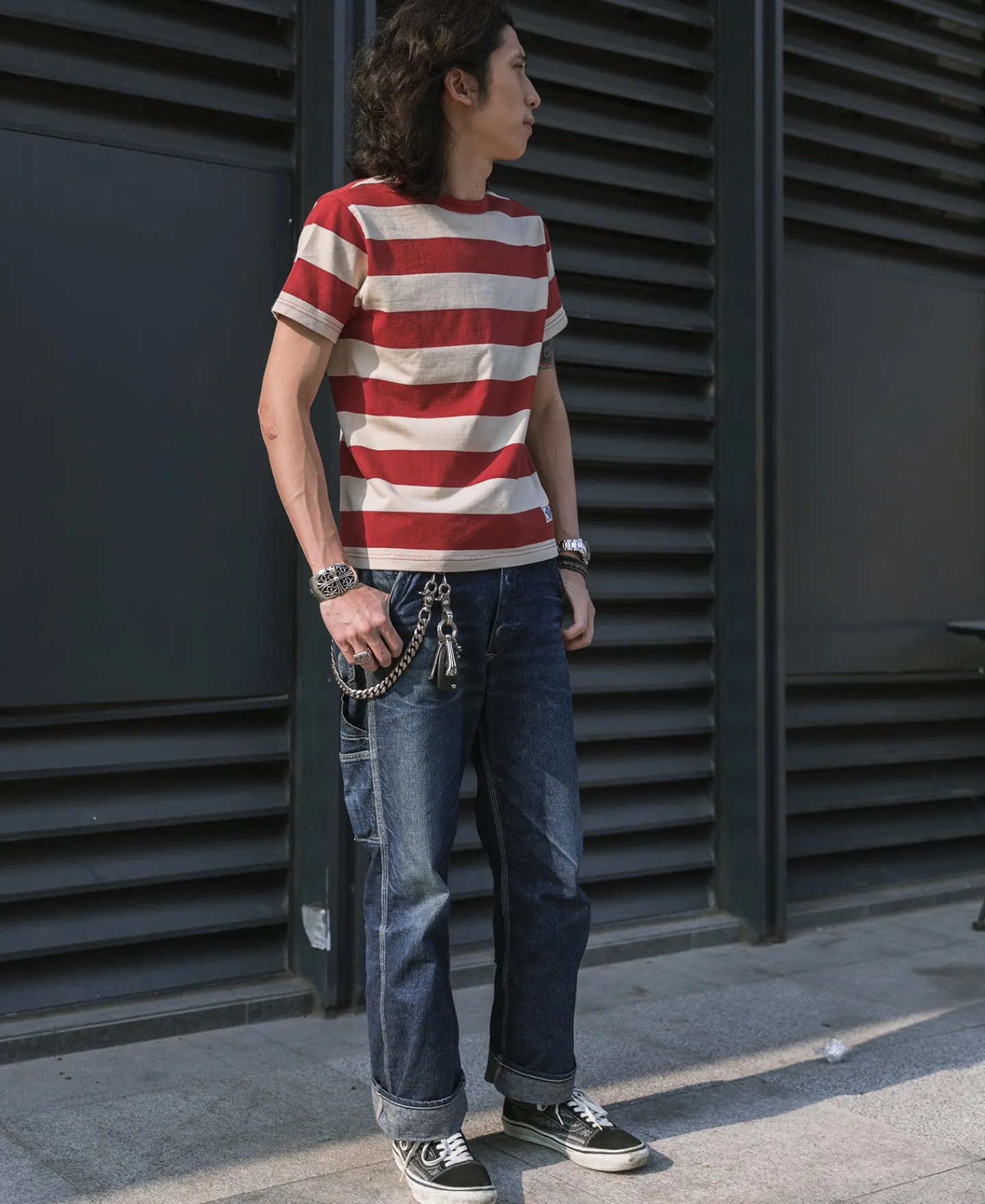 Bronson Mfg Heavyweight Cotton Wide Striped T-Shirt -> Short Sleeve T-Shirts