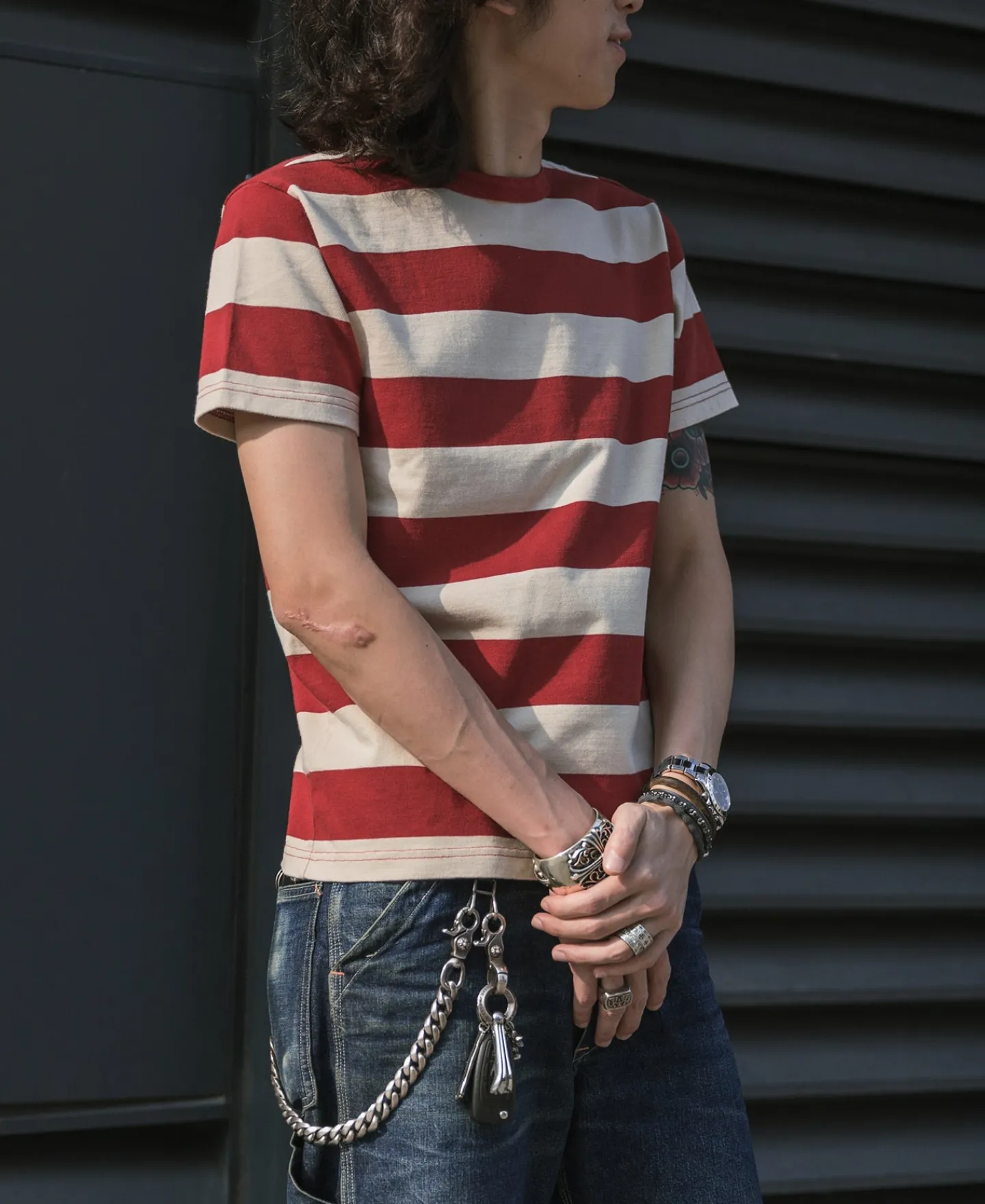 Bronson Mfg Heavyweight Cotton Wide Striped T-Shirt -> Short Sleeve T-Shirts