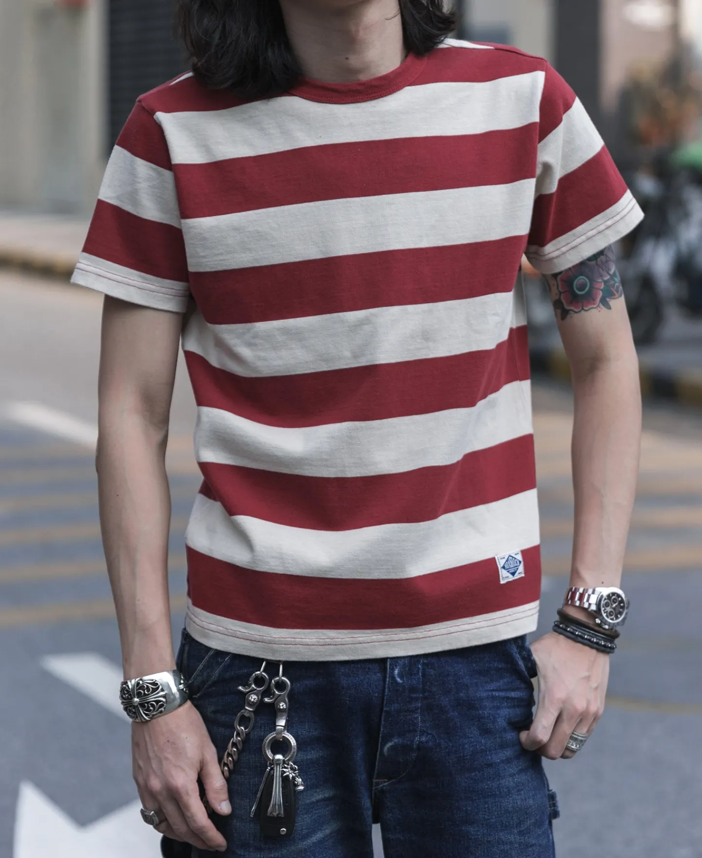 Bronson Mfg Heavyweight Cotton Wide Striped T-Shirt -> Short Sleeve T-Shirts