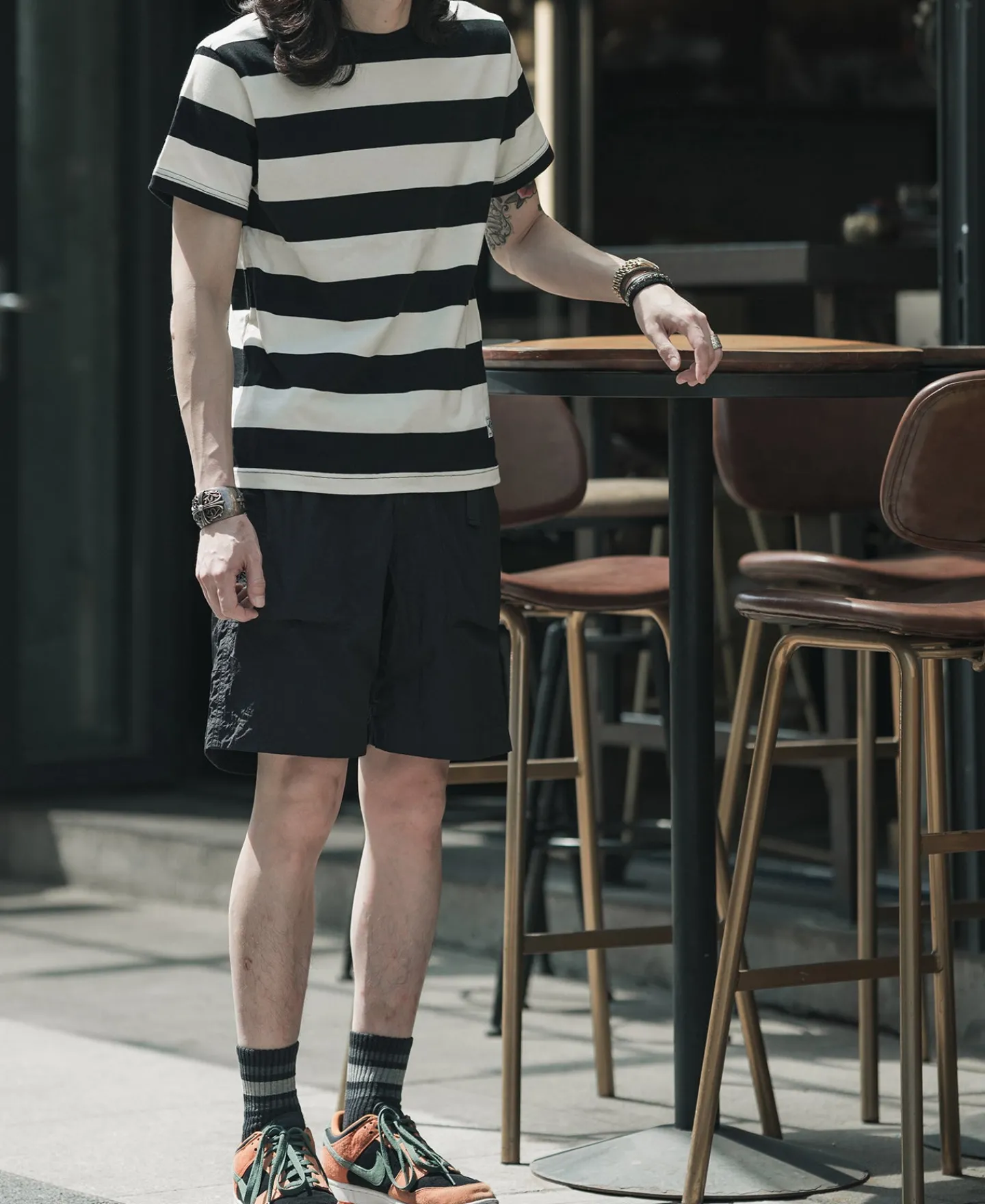 Bronson Mfg Heavyweight Cotton Wide Striped T-Shirt -> Short Sleeve T-Shirts