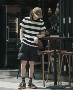 Bronson Mfg Heavyweight Cotton Wide Striped T-Shirt -><noscript><img width=