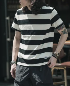 Bronson Mfg Heavyweight Cotton Wide Striped T-Shirt -><noscript><img width=
