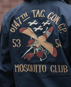 Bronson Mfg Korean War 6147th TAG. CON. GP. Mosquito Club Tour Jacket><noscript><img data-lazyloaded=