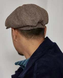 Bronson Mfg Light Herringbone Wool Newsboy Cap><noscript><img width=