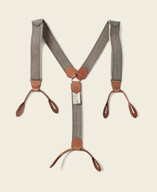 Bronson Mfg Old-Time Y-Back Leather Button Suspenders -> Others