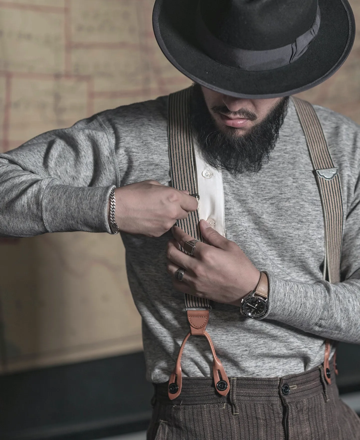 Bronson Mfg Old-Time Y-Back Leather Button Suspenders -> Others