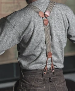 Bronson Mfg Old-Time Y-Back Leather Button Suspenders -><noscript><img width=
