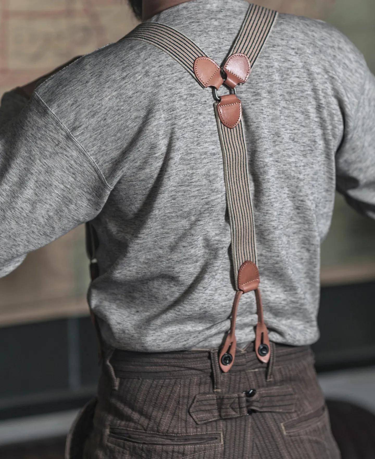 Bronson Mfg Old-Time Y-Back Leather Button Suspenders -> Others