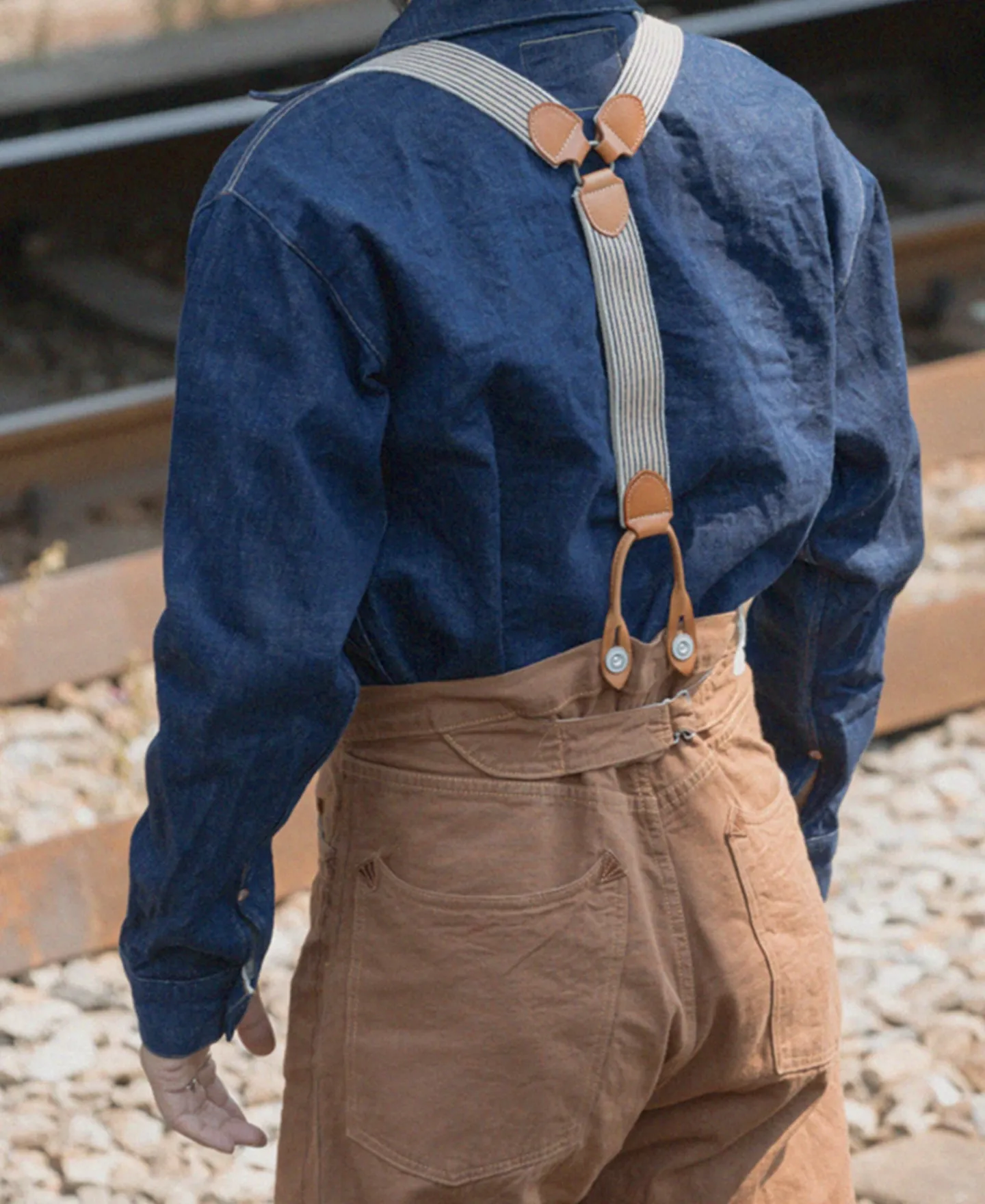 Bronson Mfg Old-Time Y-Back Leather Button Suspenders -> Others