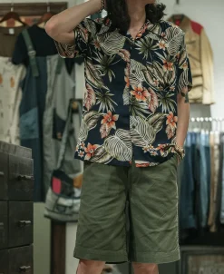 Bronson Mfg Plants & Flowers Pattern Aloha Shirt -><noscript><img width=