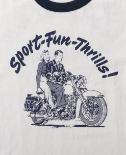 Bronson Mfg Retro Motorcycle Rider Printed T-Shirt -><noscript><img width=