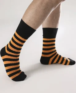 Bronson Mfg Retro Striped Cotton Socks -><noscript><img width=