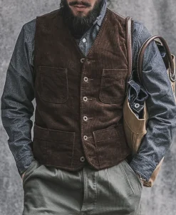 Bronson Mfg 1930s Corduroy Hunting Vest -><noscript><img width=