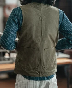 Bronson Mfg 1930s Heavyweight Canvas Game Pocket Hunting Vest -><noscript><img width=