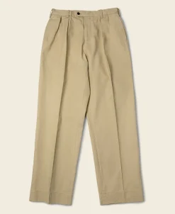 Bronson Mfg 1930s IVY Style Double Pleated Chino Trousers -> Pants & Trousers