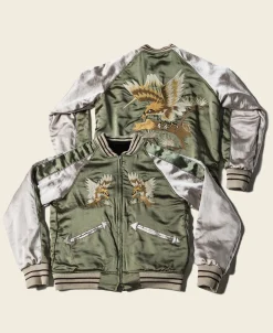 Bronson Mfg 1950s Reversible Acetate Souvenir Jacket - Falcon × Tiger> Jackets & Coats