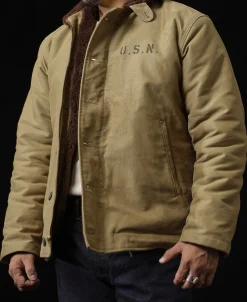 Bronson Mfg 1940s US Navy N-1 Deck Jacket - Cost-effective Version><noscript><img width=