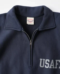 Bronson Mfg 1950s USAFA Reverse Weave Half-Zip Sweatshirt -><noscript><img width=