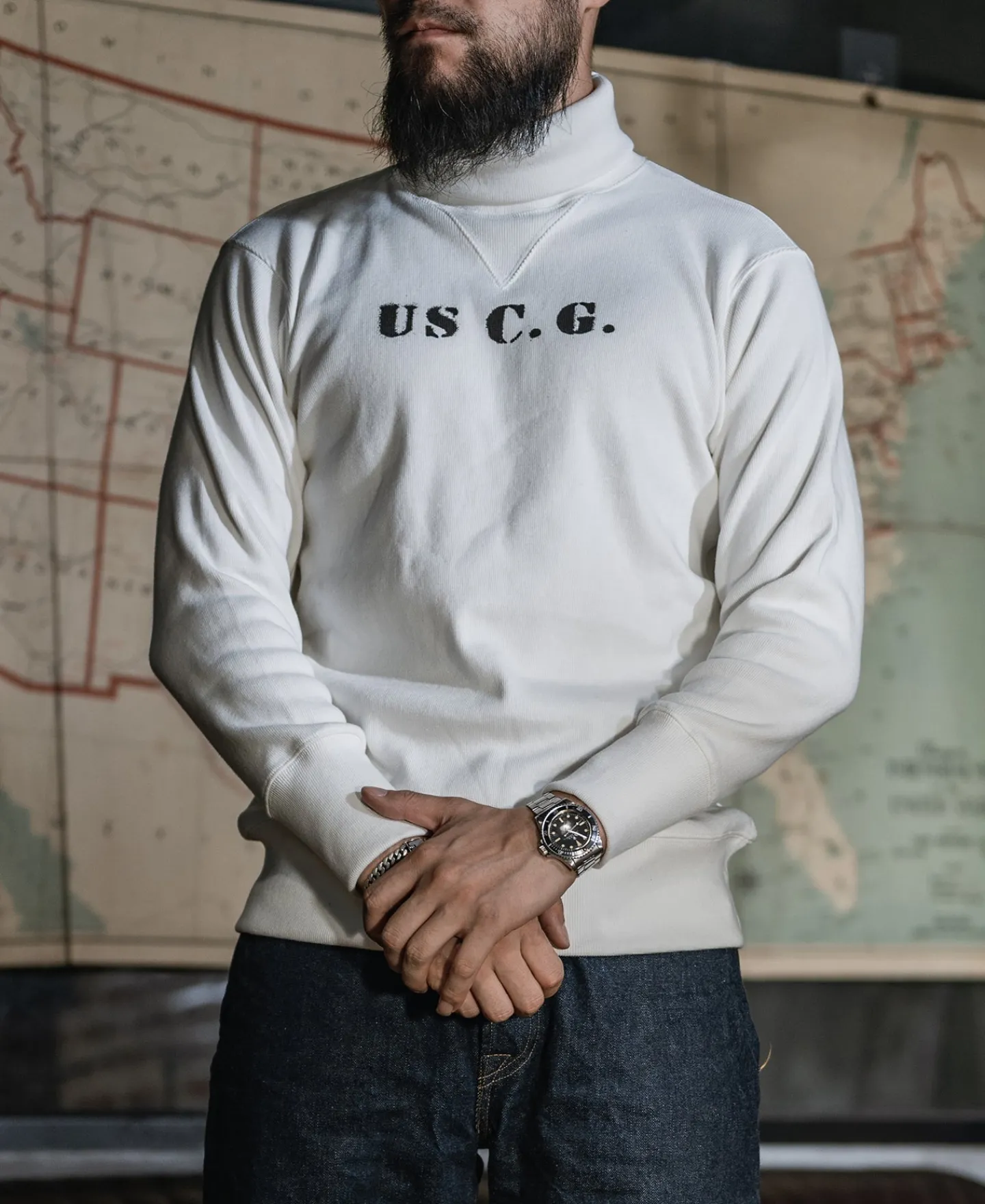 Bronson Mfg 1930s USCG Turtleneck Thermal -> Long Sleeve T-Shirts|Underwear