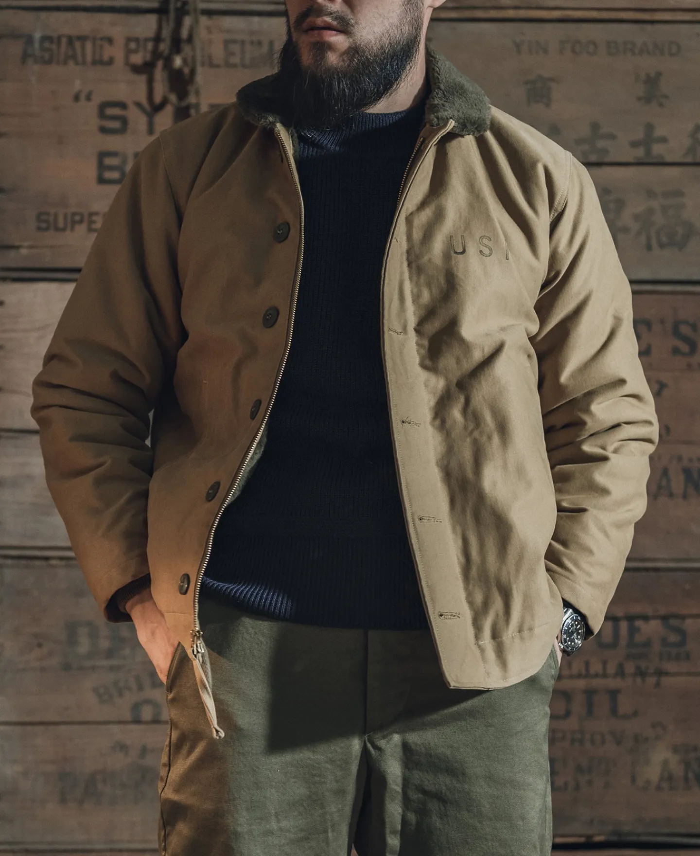 Bronson Mfg 1940s USN 3rd Type N-1 Woolen Deck Jacket - Stencil> Jackets & Coats