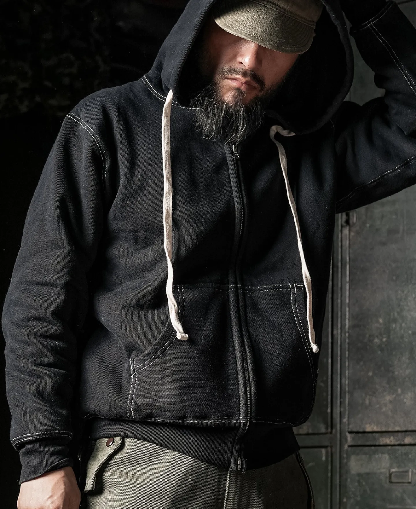 Bronson Mfg 1950s Wind Shield Full-Zip Thermal Hoodie -> Sweatshirts & Hoodies|Jackets & Coats