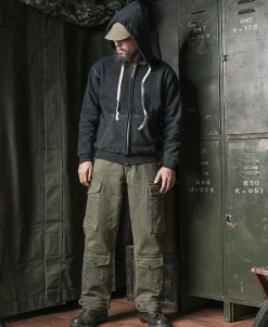 Bronson Mfg 1950s Wind Shield Full-Zip Thermal Hoodie -><noscript><img width=