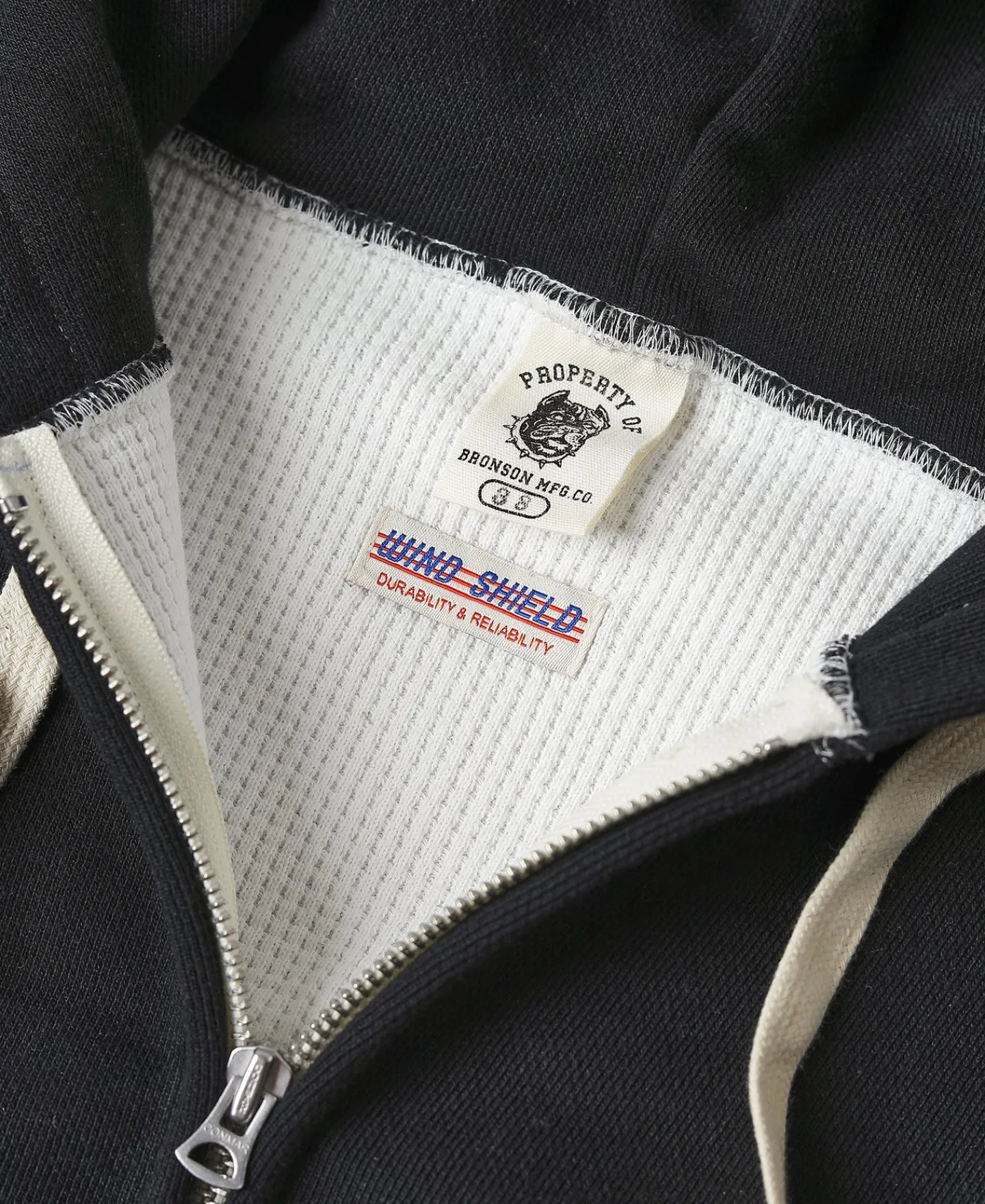 Bronson Mfg 1950s Wind Shield Full-Zip Thermal Hoodie -> Sweatshirts & Hoodies|Jackets & Coats
