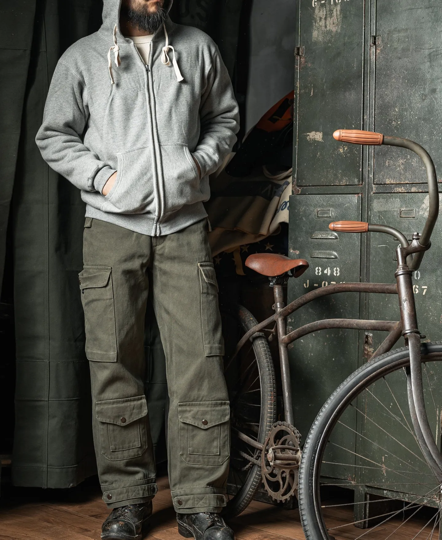 Bronson Mfg 1950s Wind Shield Full-Zip Thermal Hoodie -> Sweatshirts & Hoodies|Jackets & Coats