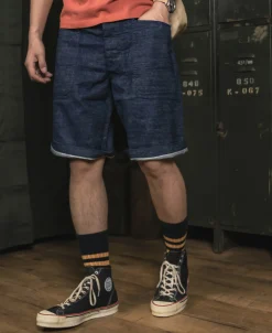 Bronson Mfg 1940s WWII USN 10.5 oz Denim Dungaree Deck Shorts><noscript><img width=
