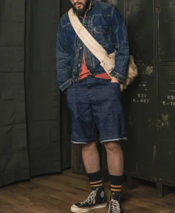 Bronson Mfg 1940s WWII USN 10.5 oz Denim Dungaree Deck Shorts><noscript><img width=