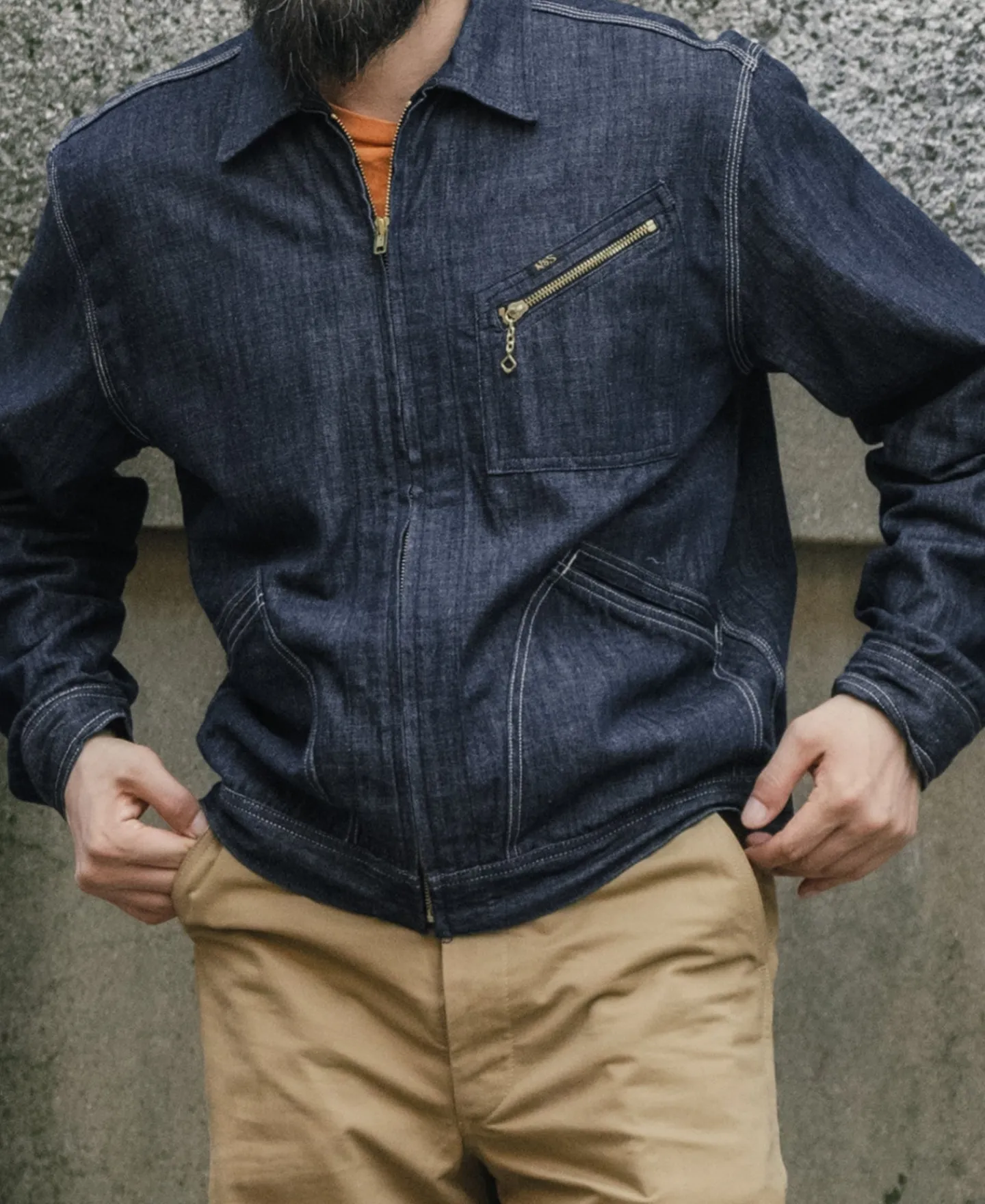 Bronson Mfg 1960s Zip Up Denim Work Jacket> Denim Jackets|Jackets & Coats
