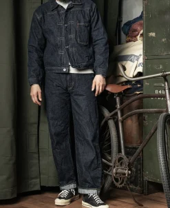 Bronson Mfg S801XX 1943 War Simplified Model Selvedge Denim Jeans><noscript><img data-lazyloaded=