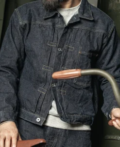 Bronson Mfg S806XX 1943 War Simplified Model 1st Selvedge Denim Jacket><noscript><img width=