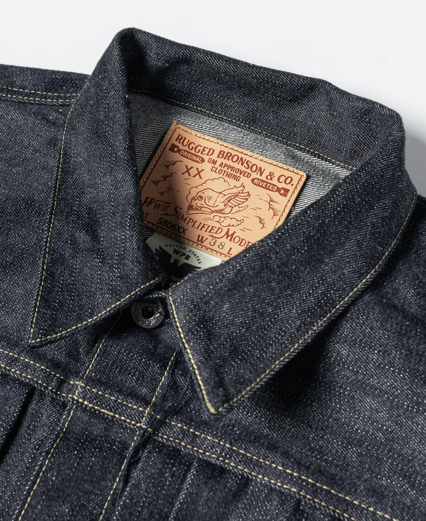 Bronson Mfg S806XX 1943 War Simplified Model 1st Selvedge Denim Jacket> Denim Jackets|Jackets & Coats