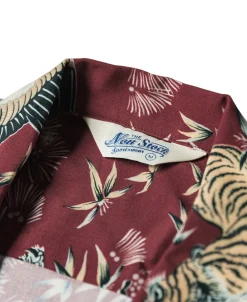 Bronson Mfg Ukiyo-e Tiger & Crane Pattern Aloha Shirt -><noscript><img width=