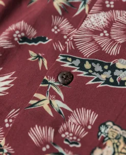 Bronson Mfg Ukiyo-e Tiger & Crane Pattern Aloha Shirt -><noscript><img width=